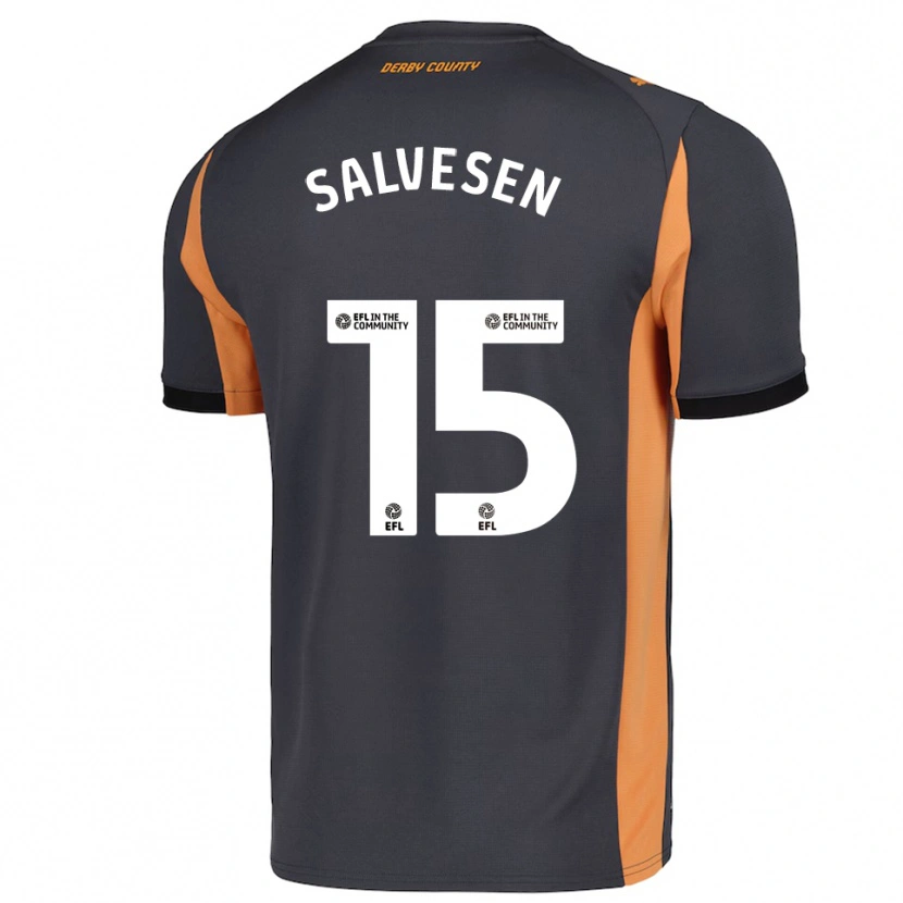 Danxen Dětské Lars-Jørgen Salvesen #15 Šedá Oranžová Černá Daleko Hráčské Dresy 2025/26 Dres