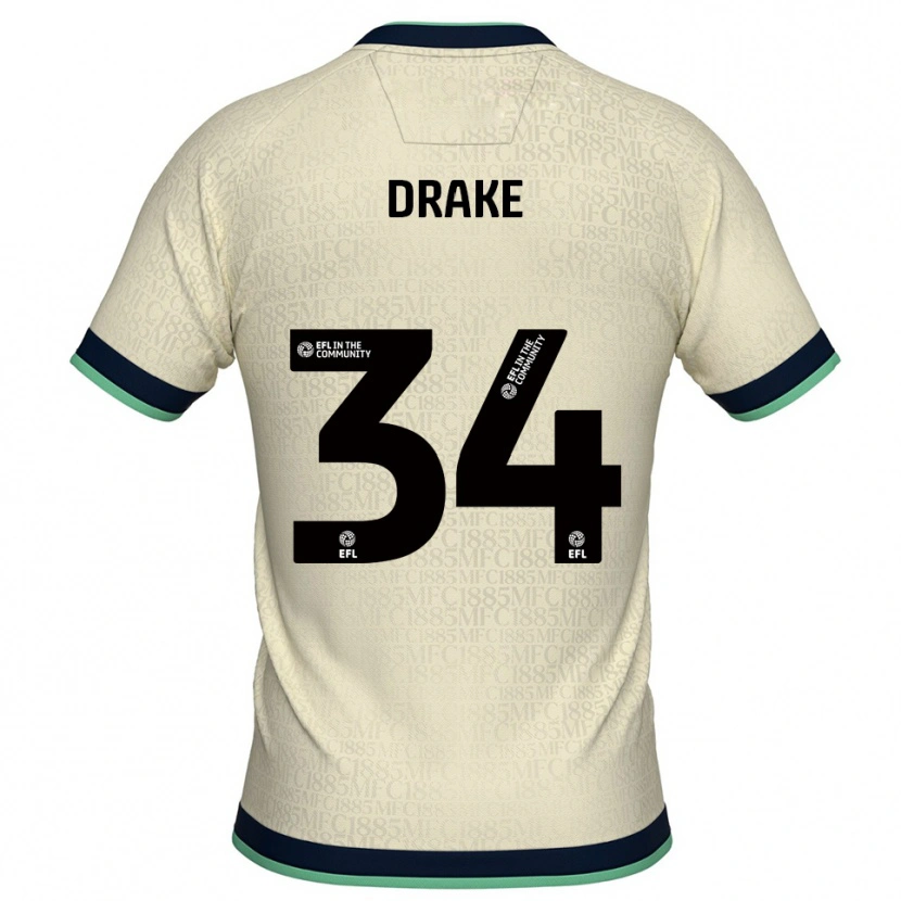 Danxen Dětské Ben Drake #34 Šampaňská Tmavě Modrá Daleko Hráčské Dresy 2025/26 Dres