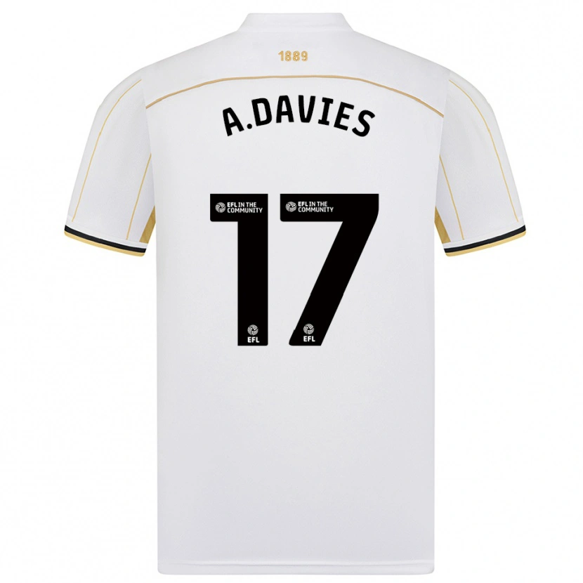 Danxen Dětské Adam Davies #17 Bílá Zlatá Daleko Hráčské Dresy 2025/26 Dres