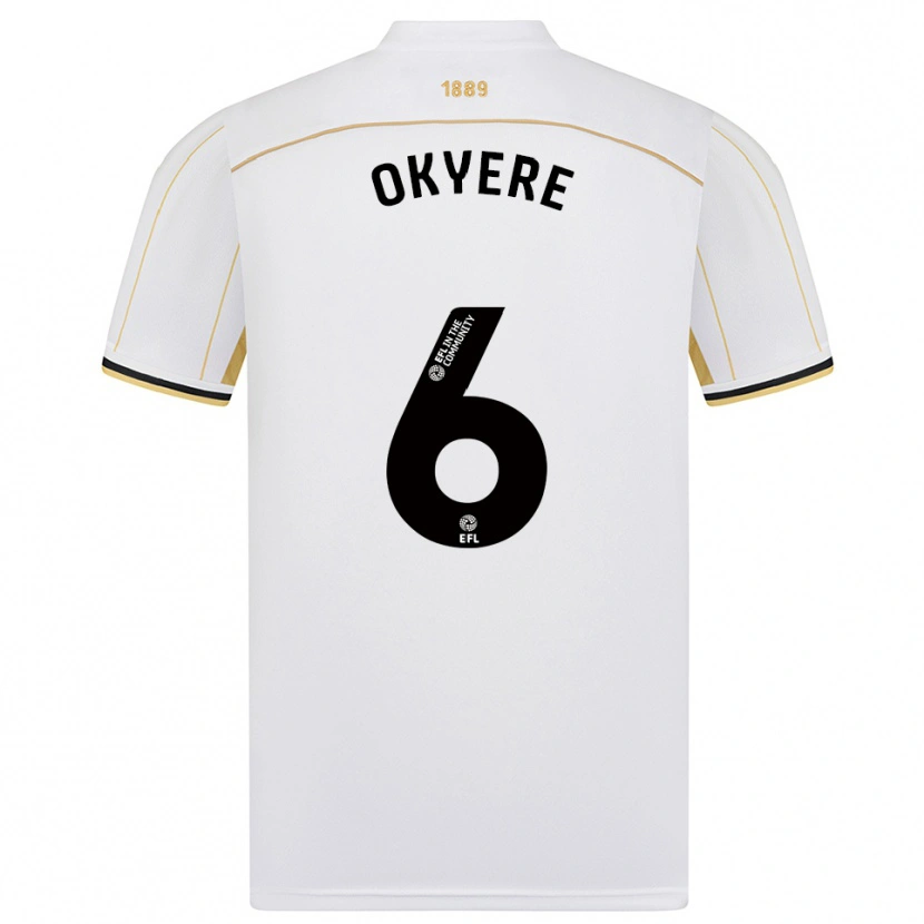 Danxen Dětské Seth Okyere #6 Bílá Zlatá Daleko Hráčské Dresy 2025/26 Dres