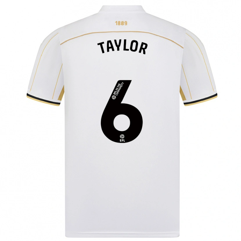Danxen Dětské Emma Taylor #6 Bílá Zlatá Daleko Hráčské Dresy 2025/26 Dres