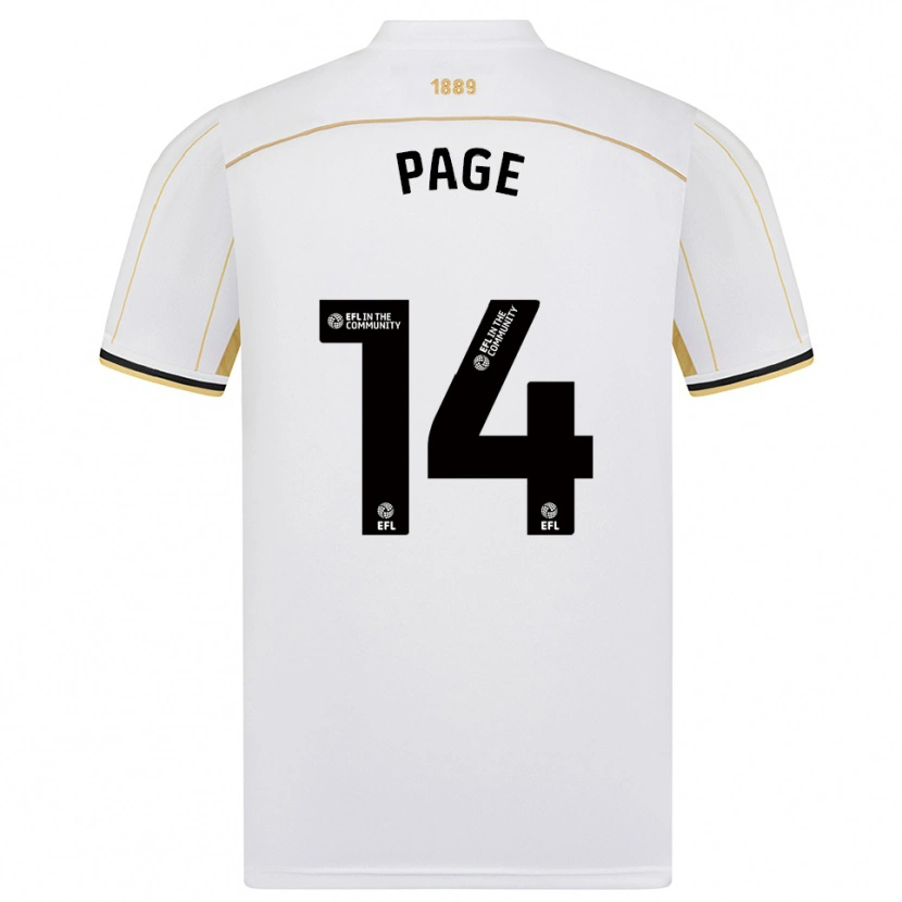 Danxen Dětské Olivia Jane Page #14 Bílá Zlatá Daleko Hráčské Dresy 2025/26 Dres