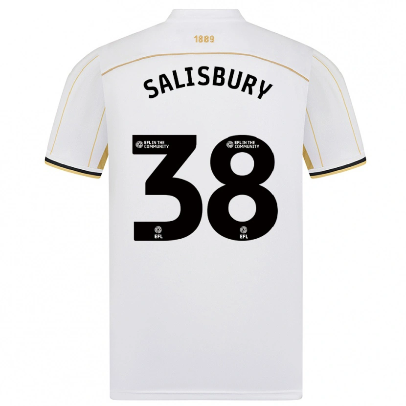 Danxen Dětské Chloe Salisbury #38 Bílá Zlatá Daleko Hráčské Dresy 2025/26 Dres