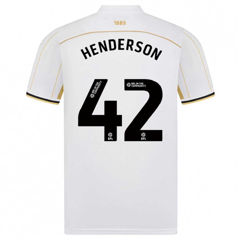 Danxen Dětské Peyton Henderson #42 Bílá Zlatá Daleko Hráčské Dresy 2025/26 Dres