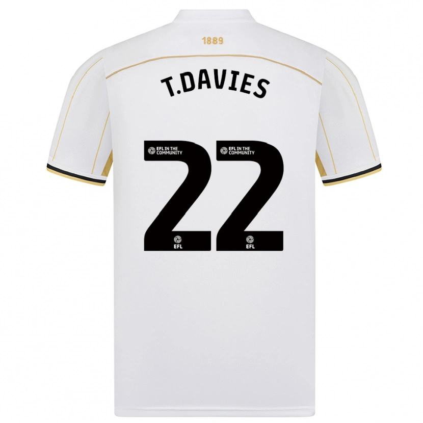 Danxen Dětské Tom Davies #22 Bílá Zlatá Daleko Hráčské Dresy 2025/26 Dres