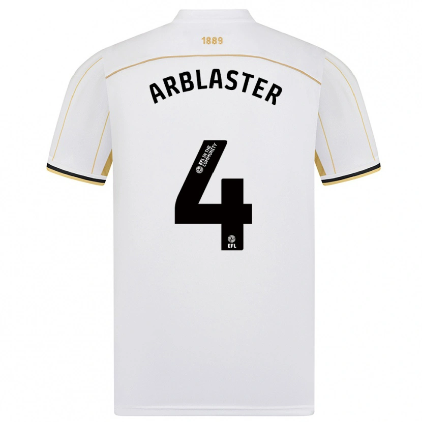 Danxen Dětské Oliver Arblaster #4 Bílá Zlatá Daleko Hráčské Dresy 2025/26 Dres
