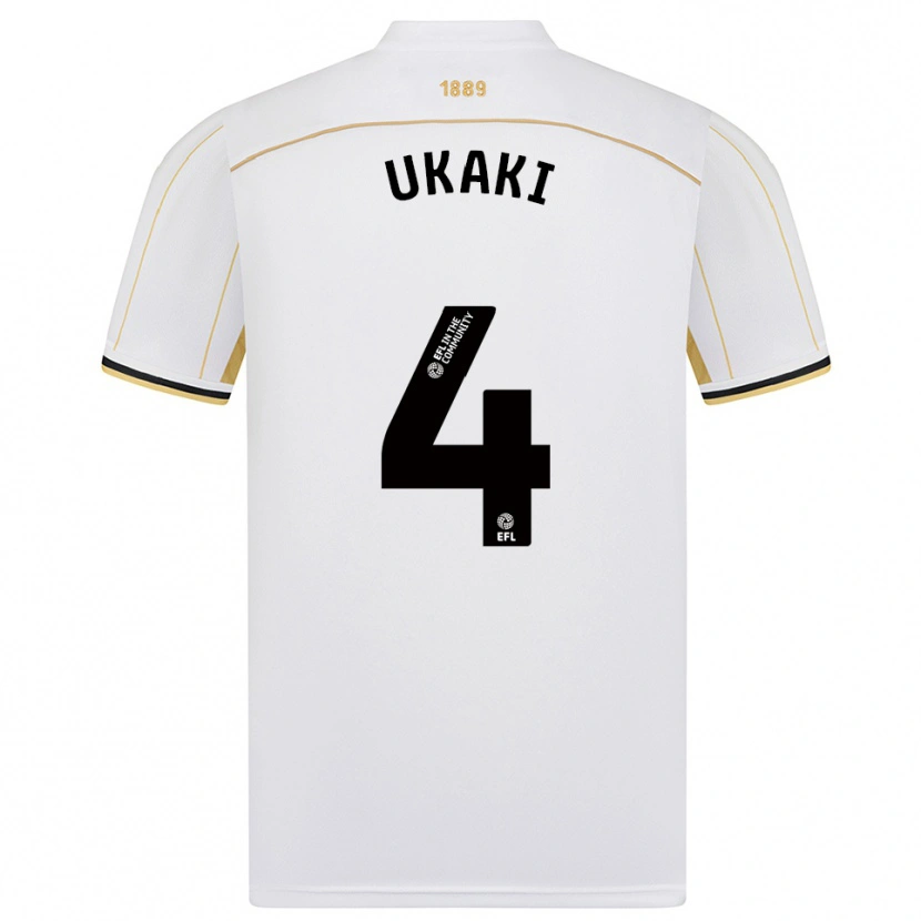 Danxen Dětské Ehije Ukaki #4 Bílá Zlatá Daleko Hráčské Dresy 2025/26 Dres