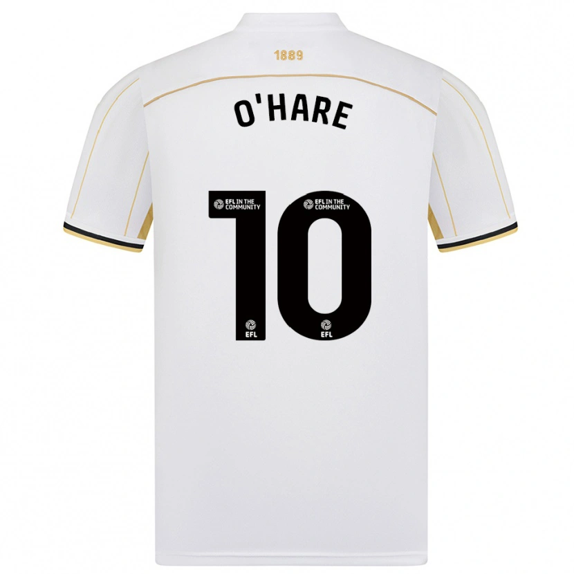 Danxen Dětské Callum O'hare #10 Bílá Zlatá Daleko Hráčské Dresy 2025/26 Dres