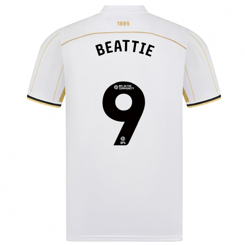 Danxen Dětské Jevan Beattie #9 Bílá Zlatá Daleko Hráčské Dresy 2025/26 Dres