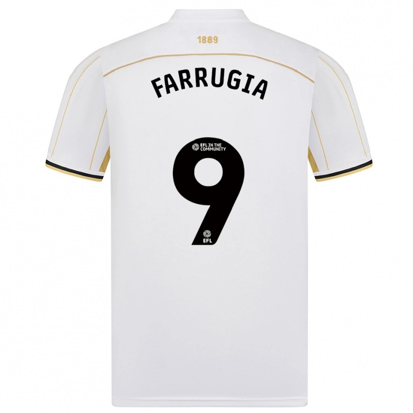 Danxen Dětské Maria Farrugia #9 Bílá Zlatá Daleko Hráčské Dresy 2025/26 Dres
