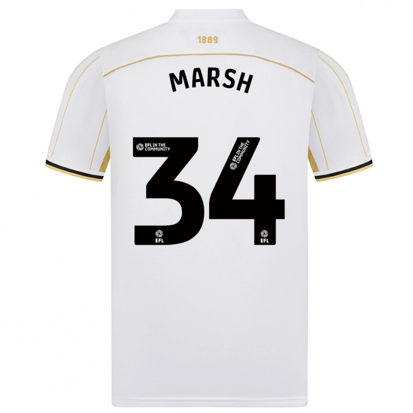 Danxen Dětské Louie Marsh #34 Bílá Zlatá Daleko Hráčské Dresy 2025/26 Dres