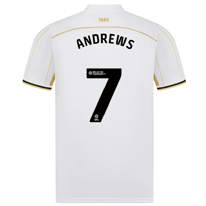 Danxen Dětské Amy Andrews #7 Bílá Zlatá Daleko Hráčské Dresy 2025/26 Dres