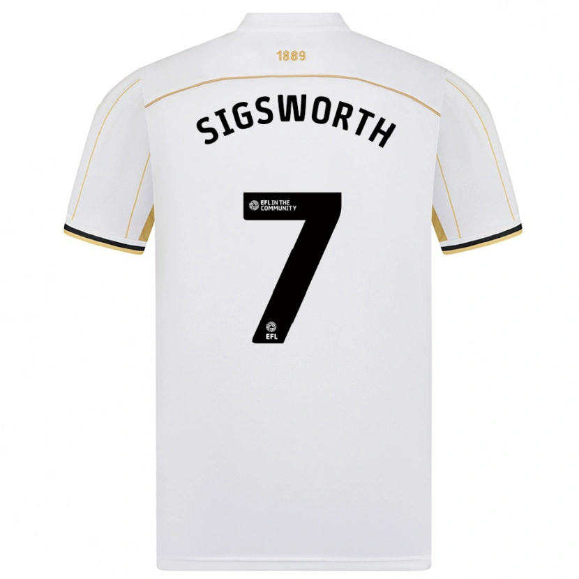 Danxen Dětské Jess Sigsworth #7 Bílá Zlatá Daleko Hráčské Dresy 2025/26 Dres