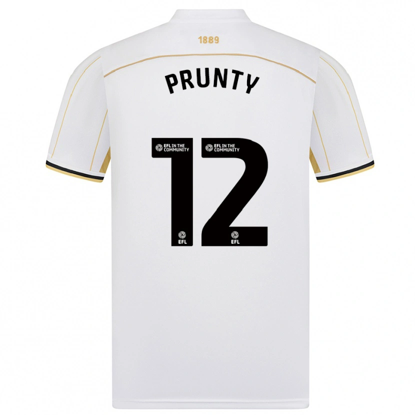 Danxen Dětské Jayden Prunty #12 Bílá Zlatá Daleko Hráčské Dresy 2025/26 Dres