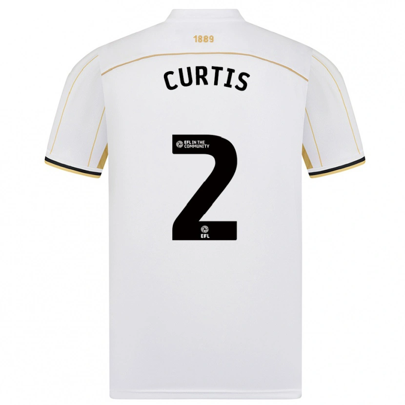 Danxen Dětské Sam Curtis #2 Bílá Zlatá Daleko Hráčské Dresy 2025/26 Dres