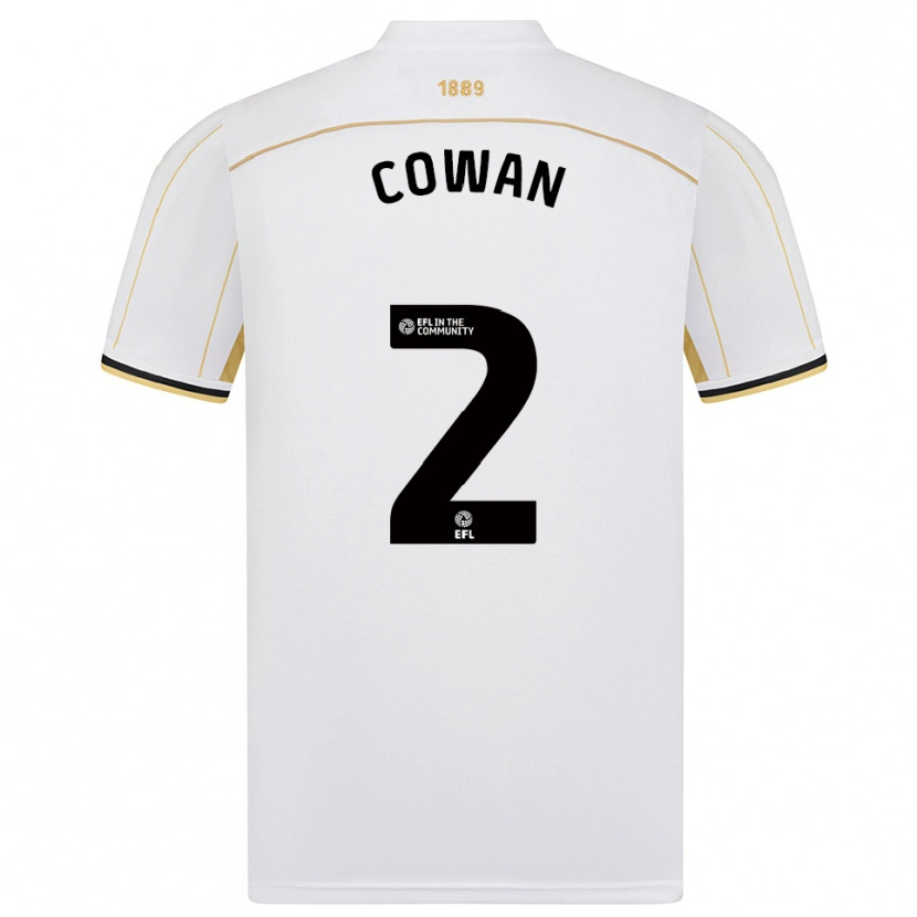 Danxen Dětské Leanne Cowan #2 Bílá Zlatá Daleko Hráčské Dresy 2025/26 Dres