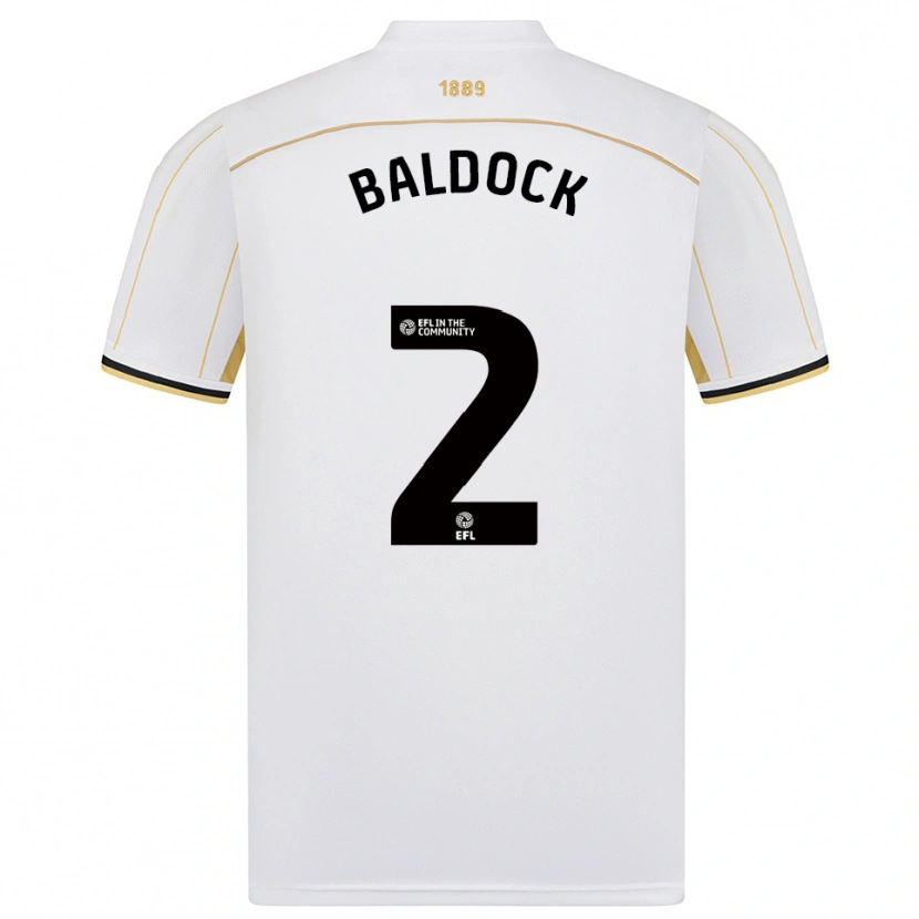 Danxen Dětské George Baldock #2 Bílá Zlatá Daleko Hráčské Dresy 2025/26 Dres