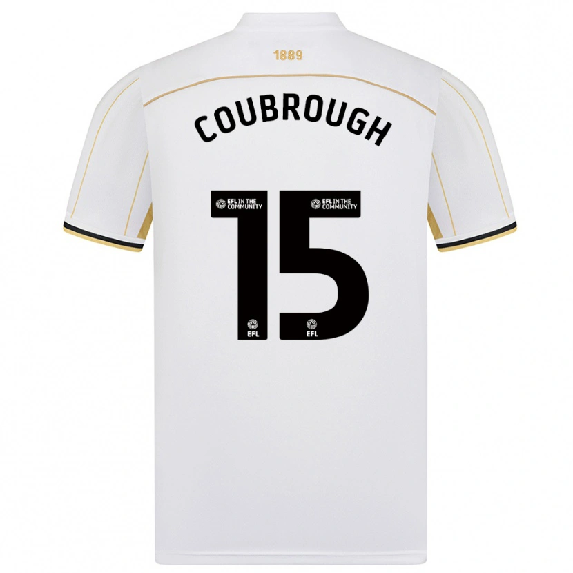 Danxen Dětské Arlo Coubrough #15 Bílá Zlatá Daleko Hráčské Dresy 2025/26 Dres