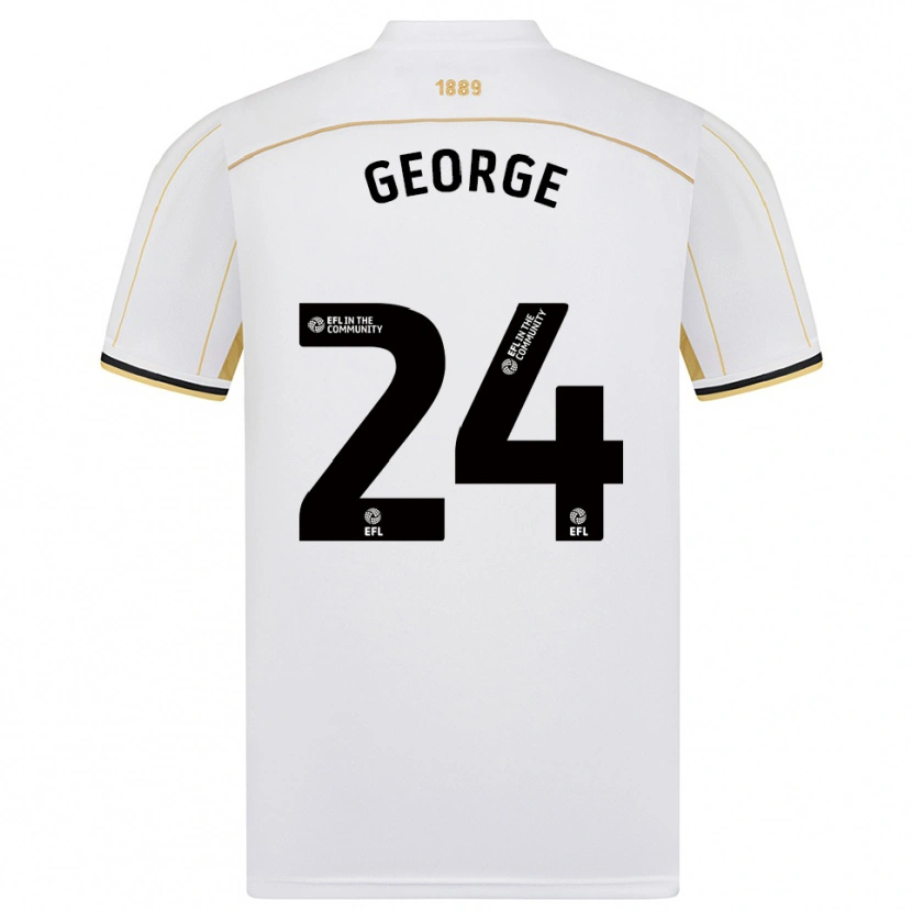 Danxen Dětské Tammi George #24 Bílá Zlatá Daleko Hráčské Dresy 2025/26 Dres