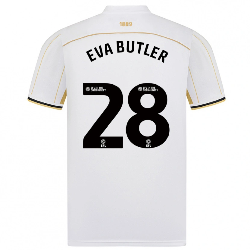 Danxen Dětské Eva Butler #28 Bílá Zlatá Daleko Hráčské Dresy 2025/26 Dres