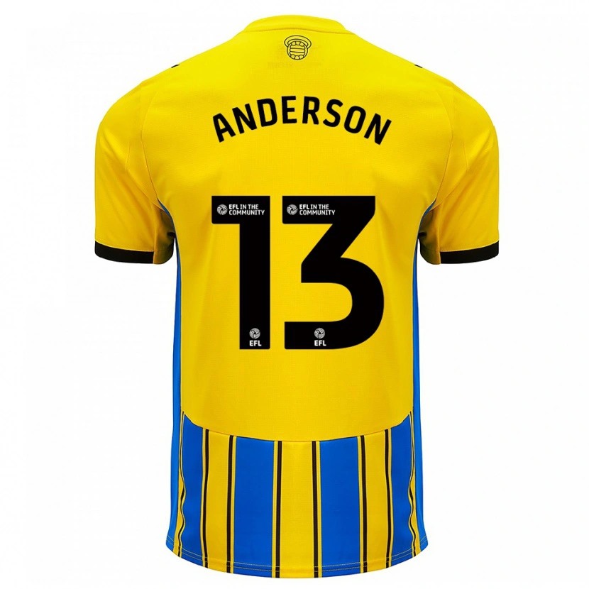 Danxen Dětské Calum Anderson #13 Modrá Žlutá Daleko Hráčské Dresy 2025/26 Dres