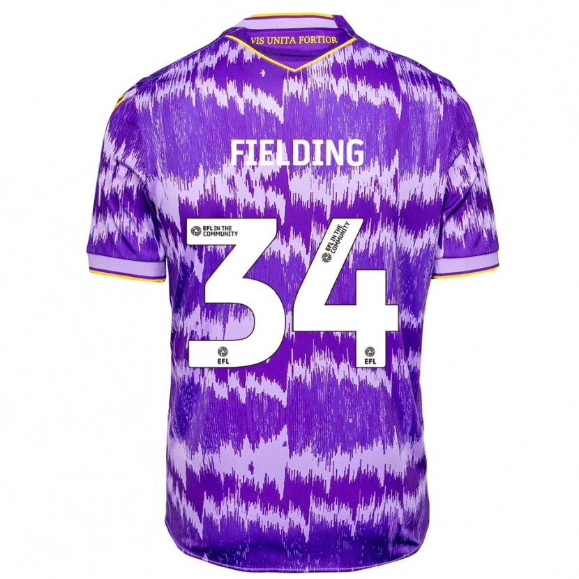 Danxen Dětské Frank Fielding #34 Fialová Žlutá Daleko Hráčské Dresy 2025/26 Dres