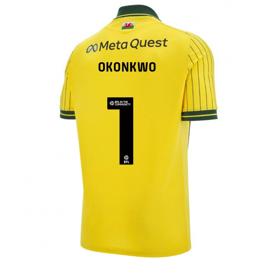 Danxen Dětské Arthur Okonkwo #1 Žlutá Zelená Daleko Hráčské Dresy 2025/26 Dres