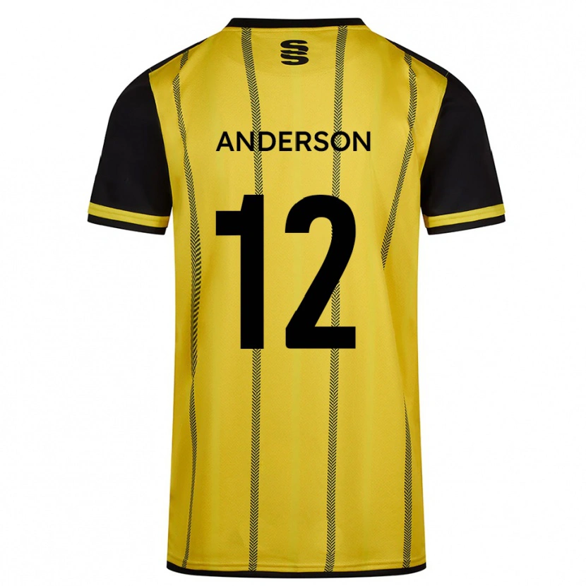 Danxen Dětské Zea Anderson #12 Žlutá Černá Daleko Hráčské Dresy 2025/26 Dres