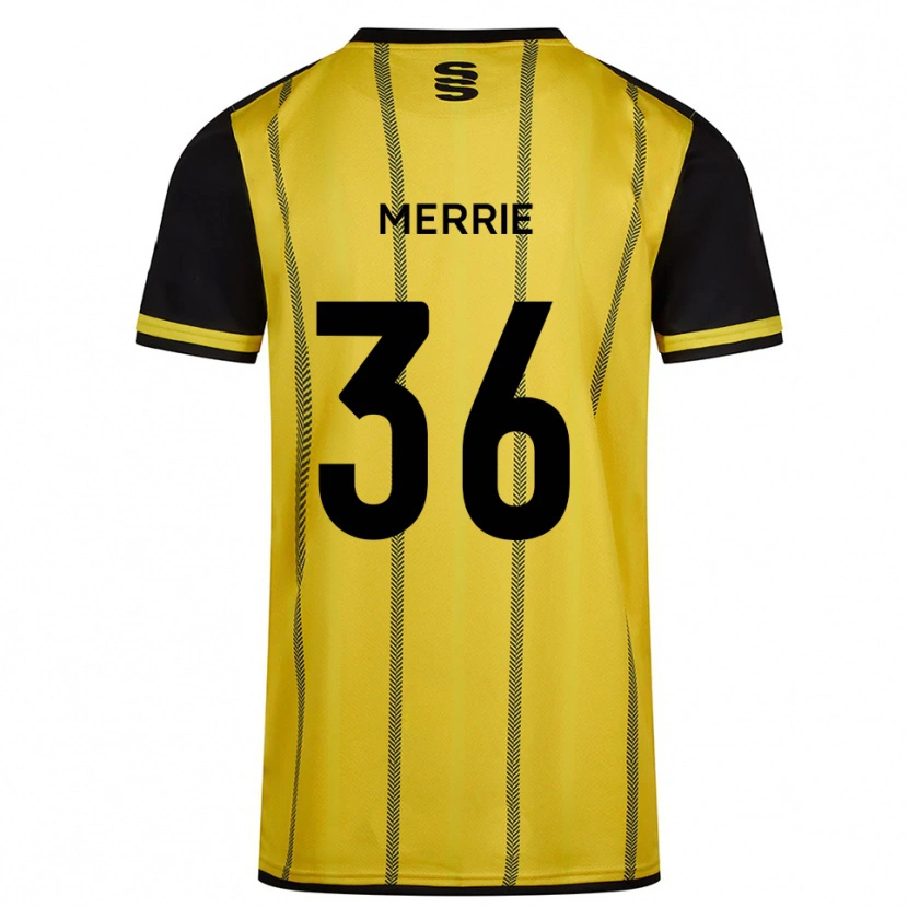 Danxen Dětské Chris Merrie #36 Žlutá Černá Daleko Hráčské Dresy 2025/26 Dres