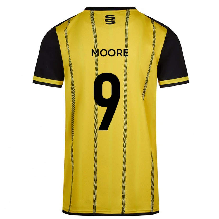 Danxen Dětské Lois Moore #9 Žlutá Černá Daleko Hráčské Dresy 2025/26 Dres