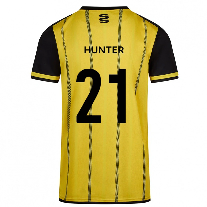 Danxen Dětské Megan Hunter #21 Žlutá Černá Daleko Hráčské Dresy 2025/26 Dres