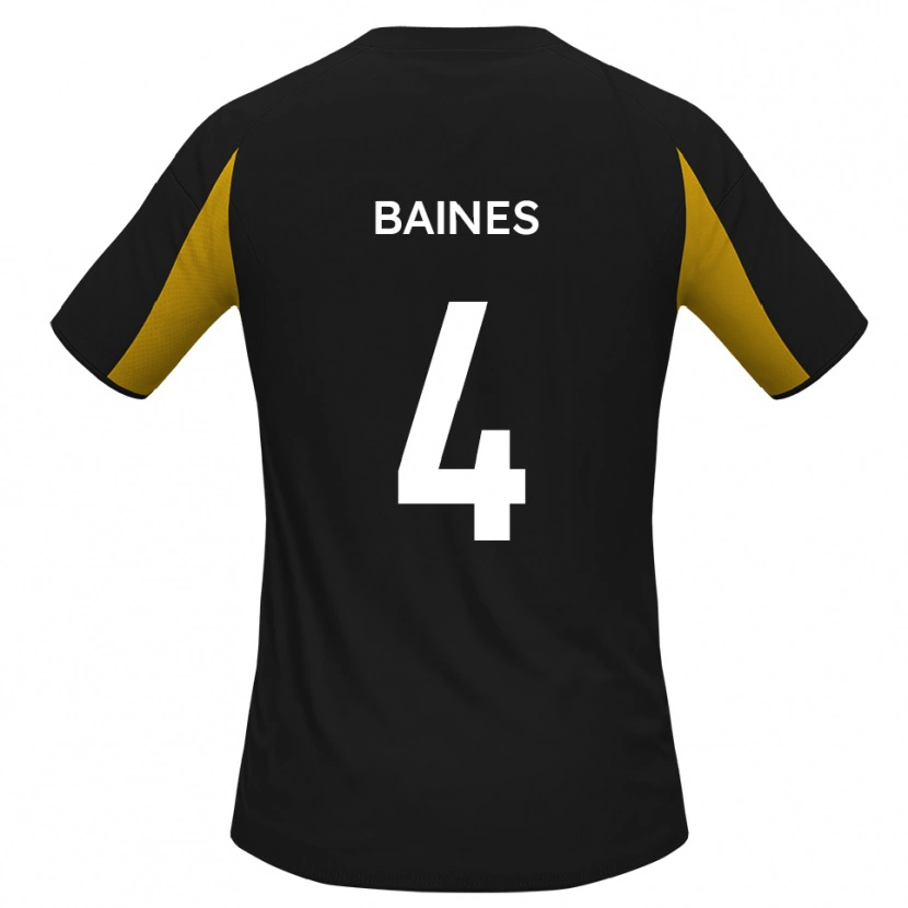 Danxen Dětské Lewis Baines #4 Černá Žlutá Daleko Hráčské Dresy 2025/26 Dres