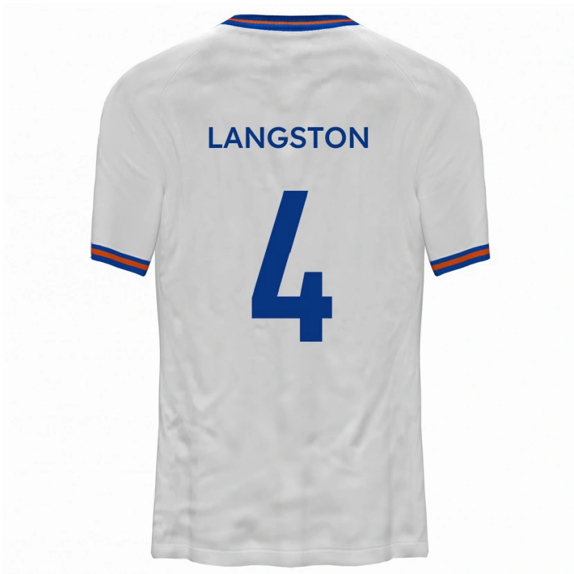 Danxen Dětské George Langston #4 Bílá Modrá Daleko Hráčské Dresy 2025/26 Dres