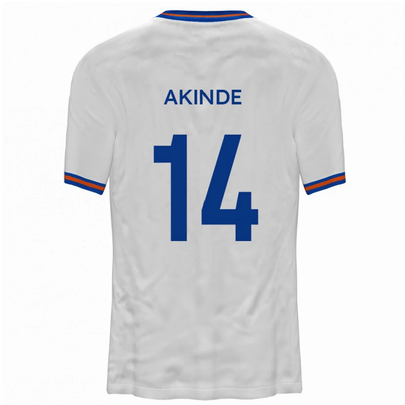 Danxen Dětské John Akinde #14 Bílá Modrá Daleko Hráčské Dresy 2025/26 Dres