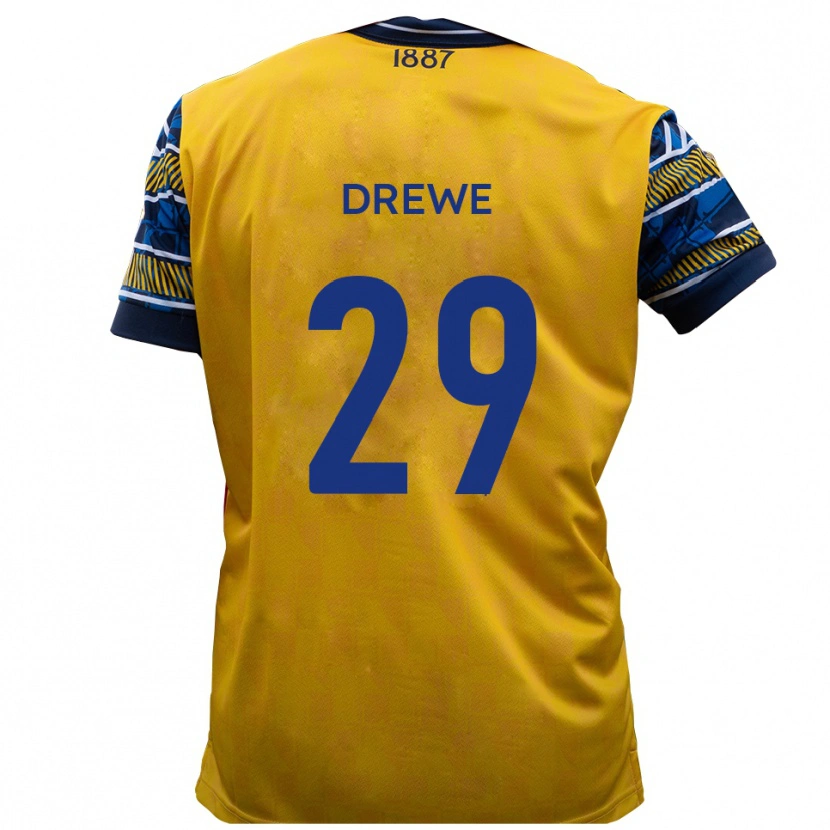 Danxen Dětské Aaron Drewe #29 Žlutá Černá Daleko Hráčské Dresy 2025/26 Dres