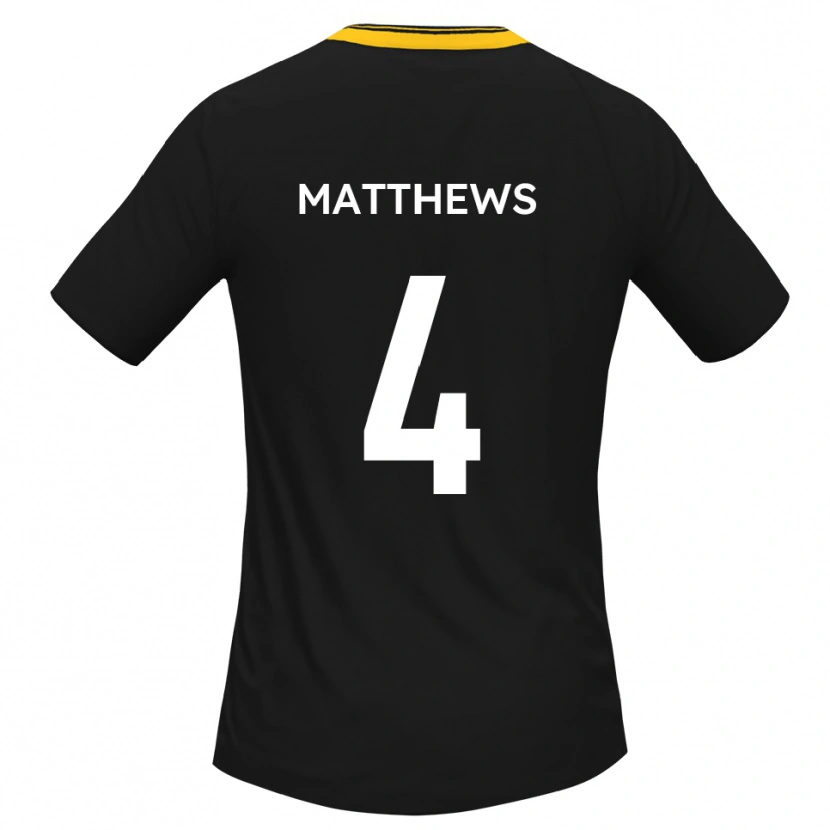Danxen Dětské Anton Matthews #4 Černá Žlutá Daleko Hráčské Dresy 2025/26 Dres
