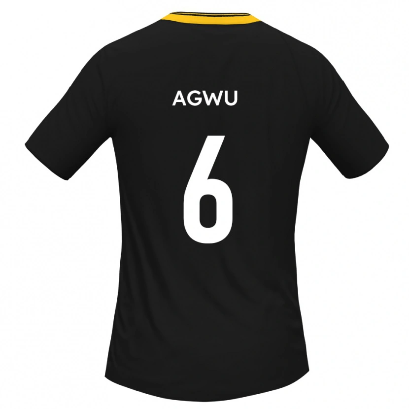Danxen Dětské Michael Agwu #6 Černá Žlutá Daleko Hráčské Dresy 2025/26 Dres