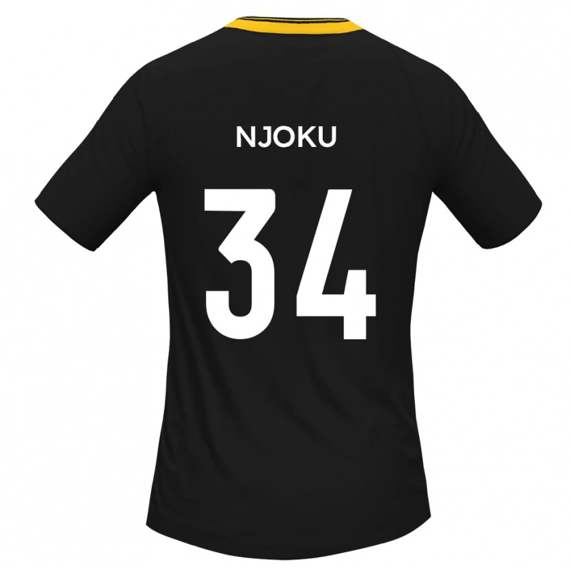 Danxen Dětské Brandon Njoku #34 Černá Žlutá Daleko Hráčské Dresy 2025/26 Dres