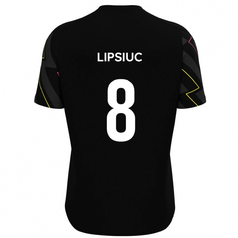 Danxen Dětské Darius Lipsiuc #8 Černá Šedá Daleko Hráčské Dresy 2025/26 Dres