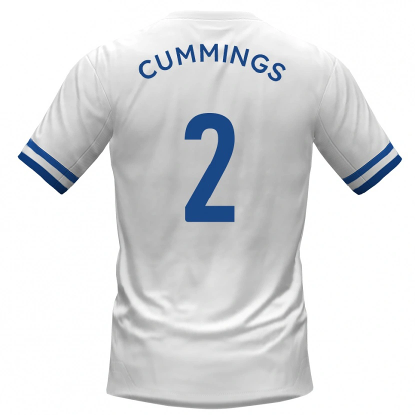 Danxen Dětské Jo Cummings #2 Bílá Modrá Daleko Hráčské Dresy 2025/26 Dres