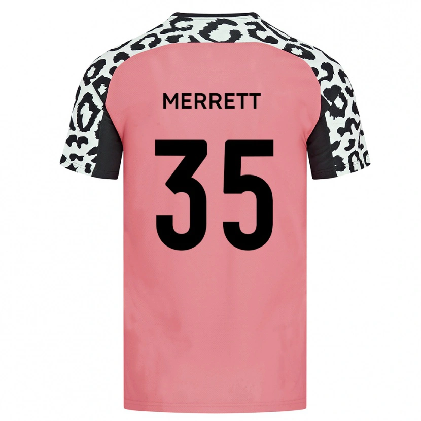 Danxen Dětské William Merrett #35 Růžová Černá Daleko Hráčské Dresy 2025/26 Dres