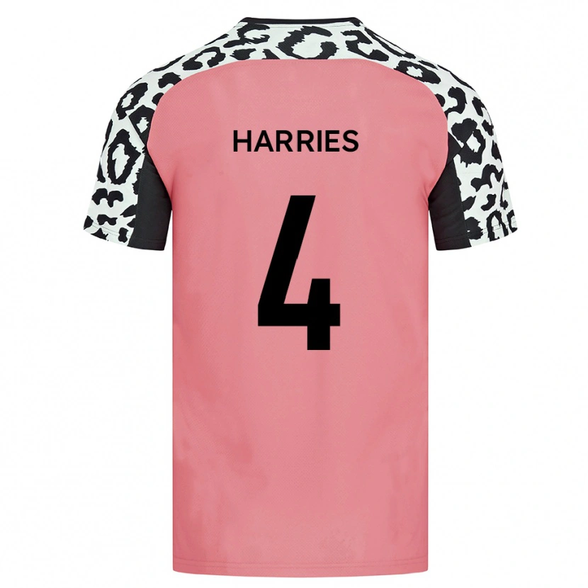 Danxen Dětské Cian Harries #4 Růžová Černá Daleko Hráčské Dresy 2025/26 Dres