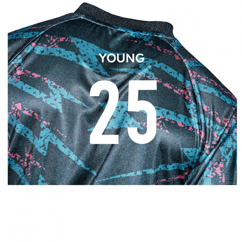 Danxen Dětské Reggie Young #25 Černá Tmavě Modrá Daleko Hráčské Dresy 2025/26 Dres