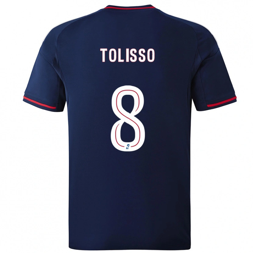 Danxen Dětské Corentin Tolisso #8 Tmavě Modrá Červená Daleko Hráčské Dresy 2025/26 Dres
