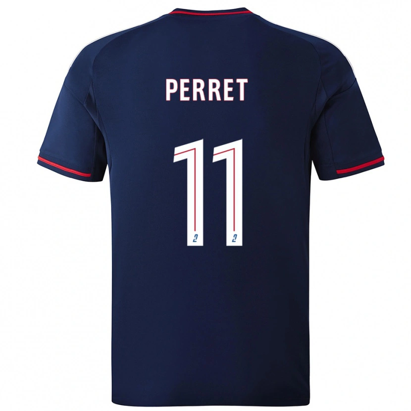 Danxen Dětské Romain Perret #11 Tmavě Modrá Červená Daleko Hráčské Dresy 2025/26 Dres