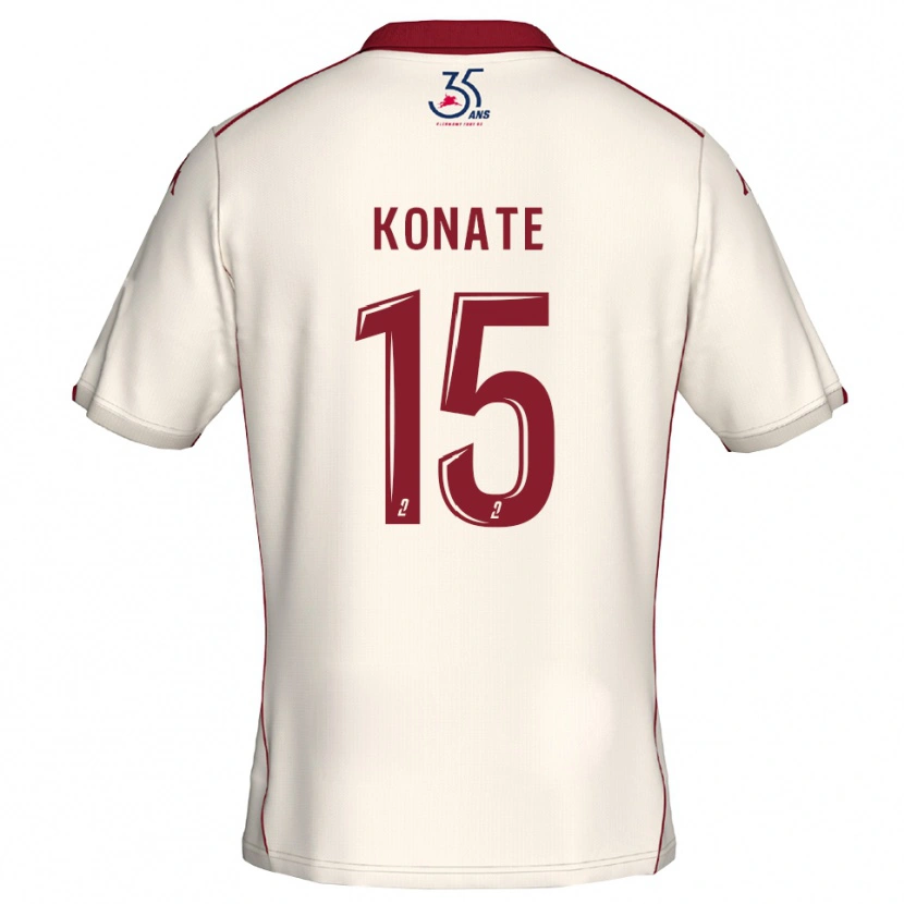 Danxen Dětské Cheick Oumar Konaté #15 Bílá Vínová Daleko Hráčské Dresy 2025/26 Dres