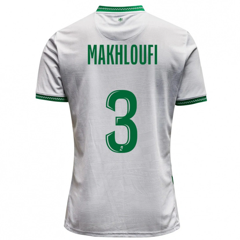 Danxen Dětské Maedine Makhloufi #3 Bílá Zelená Daleko Hráčské Dresy 2025/26 Dres