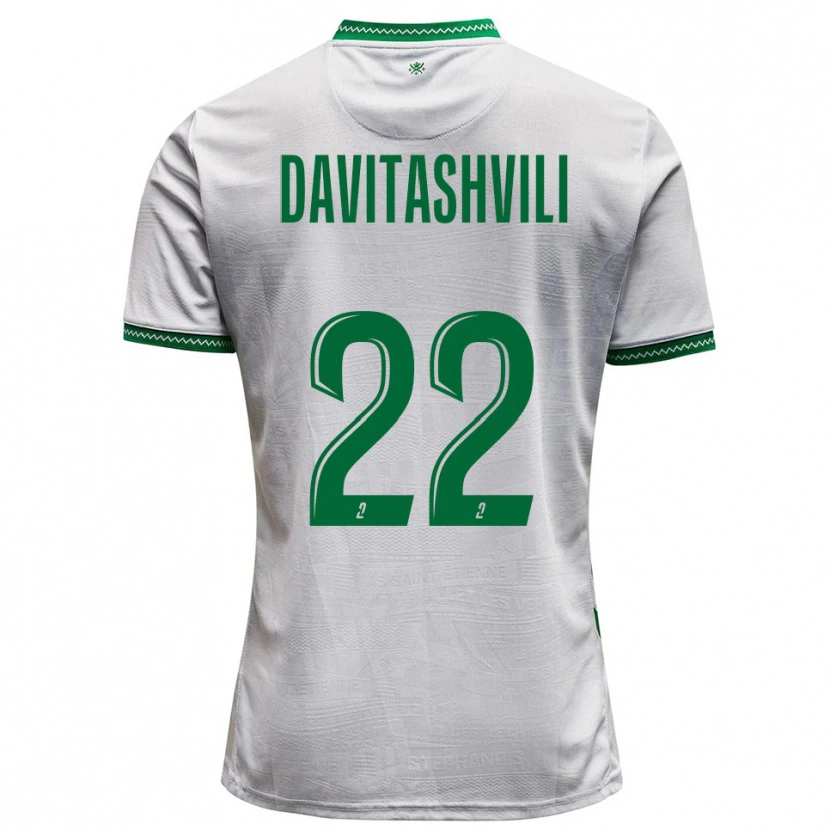 Danxen Dětské Zuriko Davitashvili #22 Bílá Zelená Daleko Hráčské Dresy 2025/26 Dres