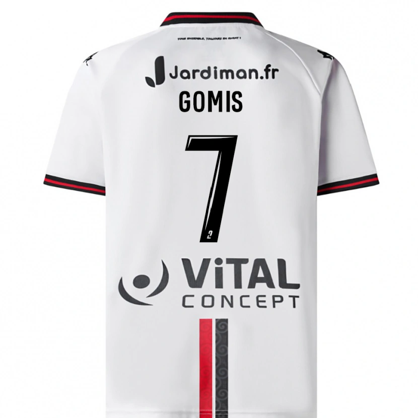Danxen Dětské Donatien Gomis #7 Bílá Červená Daleko Hráčské Dresy 2025/26 Dres