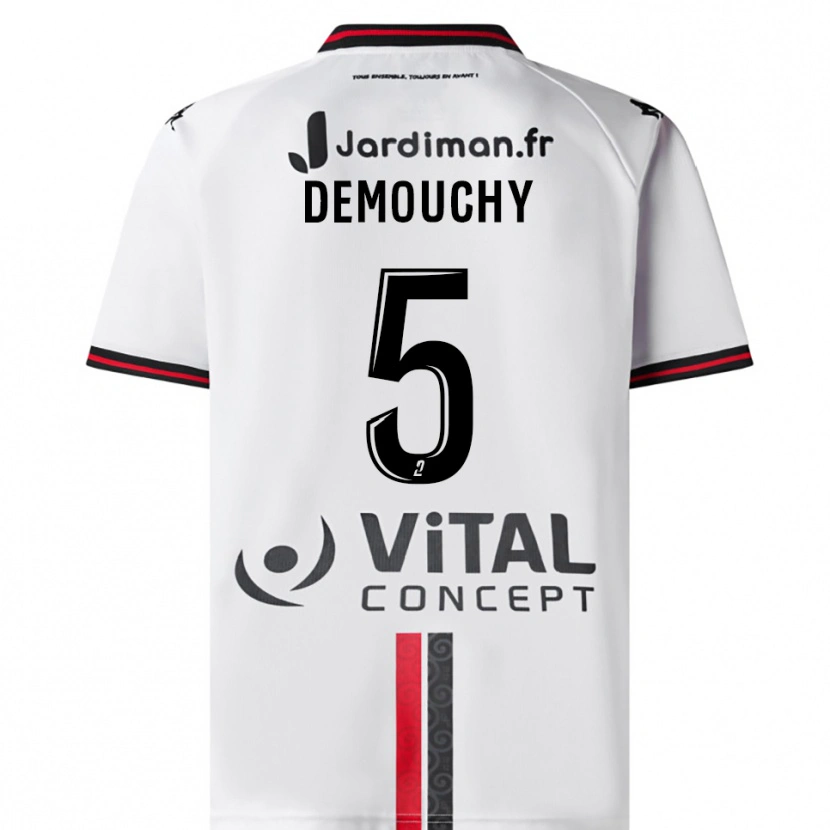 Danxen Dětské Albin Demouchy #5 Bílá Červená Daleko Hráčské Dresy 2025/26 Dres